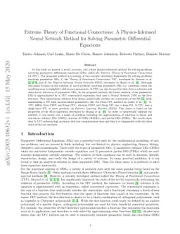 Extreme Theory of Functional Connections: A Physics-Informed Neural
  Network Method for Solving Parametric Differential Equations