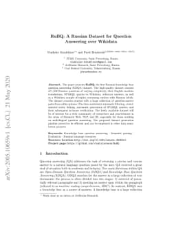 RuBQ: A Russian Dataset for Question Answering over Wikidata