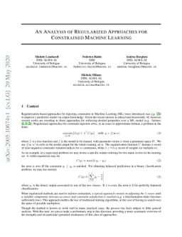 An Analysis of Regularized Approaches for Constrained Machine Learning