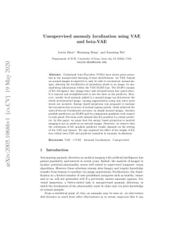 Unsupervised anomaly localization using VAE and beta-VAE
