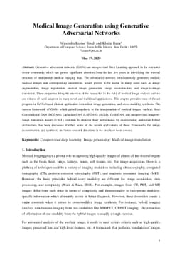 Medical Image Generation using Generative Adversarial Networks