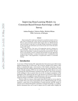 Improving Deep Learning Models via Constraint-Based Domain Knowledge: a
  Brief Survey