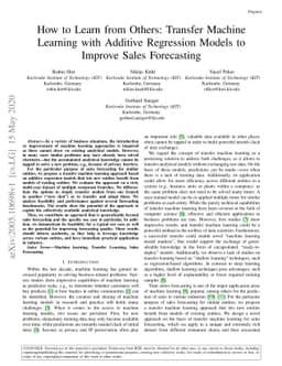 How to Learn from Others: Transfer Machine Learning with Additive
  Regression Models to Improve Sales Forecasting