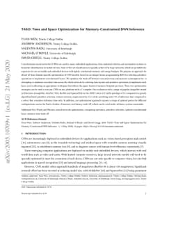 TASO: Time and Space Optimization for Memory-Constrained DNN Inference