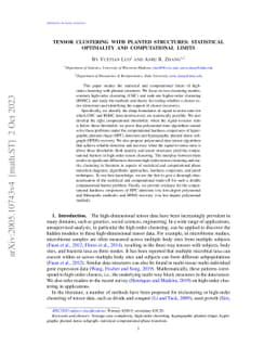 Tensor Clustering with Planted Structures: Statistical Optimality and
  Computational Limits