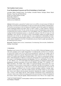 The Frankfurt Latin Lexicon: From Morphological Expansion and Word
  Embeddings to SemioGraphs