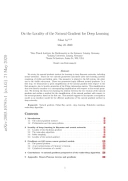 On the Locality of the Natural Gradient for Deep Learning