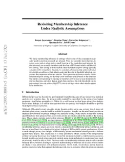 Revisiting Membership Inference Under Realistic Assumptions
