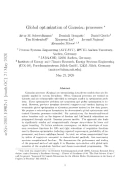 Global Optimization of Gaussian processes
