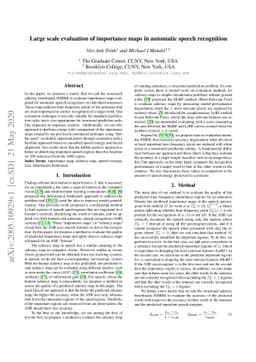 Large scale evaluation of importance maps in automatic speech
  recognition