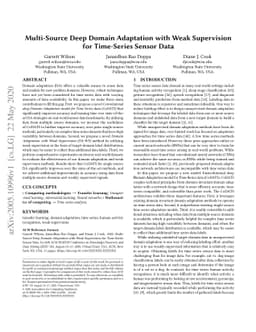 Multi-Source Deep Domain Adaptation with Weak Supervision for
  Time-Series Sensor Data