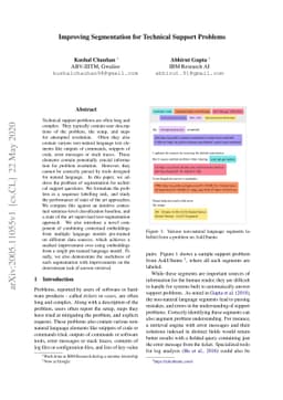 Improving Segmentation for Technical Support Problems