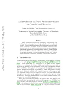 An Introduction to Neural Architecture Search for Convolutional Networks