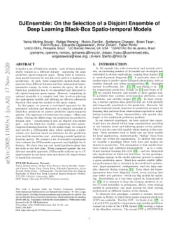 DJEnsemble: On the Selection of a Disjoint Ensemble of Deep Learning
  Black-Box Spatio-Temporal Models