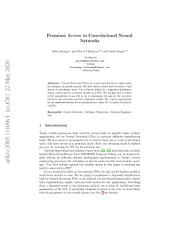 Premium Access to Convolutional Neural Networks