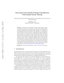 Semi-supervised Medical Image Classification with Global Latent Mixing