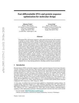 Fast differentiable DNA and protein sequence optimization for molecular
  design