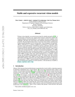 Stable and expressive recurrent vision models
