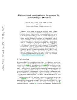 Hashing-based Non-Maximum Suppression for Crowded Object Detection