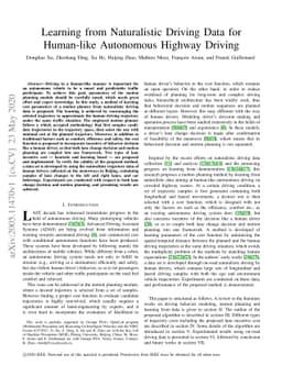 Learning from Naturalistic Driving Data for Human-like Autonomous
  Highway Driving