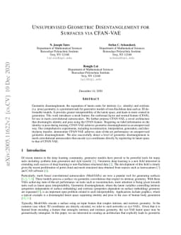 Unsupervised Geometric Disentanglement for Surfaces via CFAN-VAE