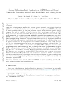 Stacked Bidirectional and Unidirectional LSTM Recurrent Neural Network
  for Forecasting Network-wide Traffic State with Missing Values
