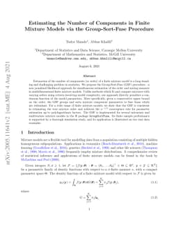 Estimating the Number of Components in Finite Mixture Models via the
  Group-Sort-Fuse Procedure