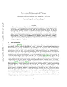 Successive Refinement of Privacy