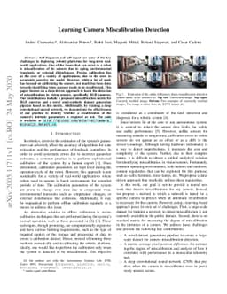 Learning Camera Miscalibration Detection