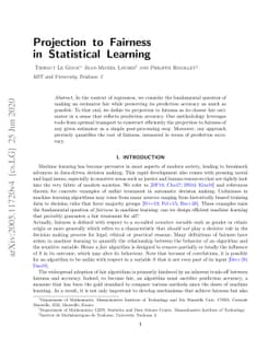 Projection to Fairness in Statistical Learning