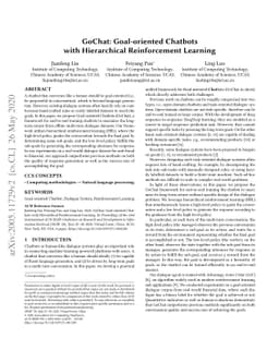 GoChat: Goal-oriented Chatbots with Hierarchical Reinforcement Learning