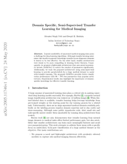 Domain Specific, Semi-Supervised Transfer Learning for Medical Imaging