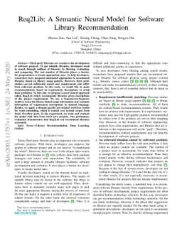 Req2Lib: A Semantic Neural Model for Software Library Recommendation