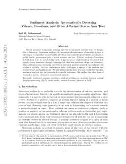 Sentiment Analysis: Automatically Detecting Valence, Emotions, and Other
  Affectual States from Text