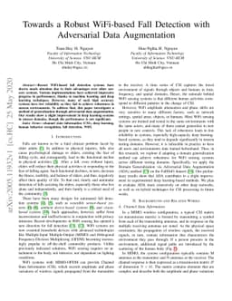 Towards a Robust WiFi-based Fall Detection with Adversarial Data
  Augmentation