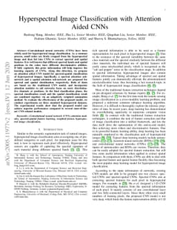 Hyperspectral Image Classification with Attention Aided CNNs