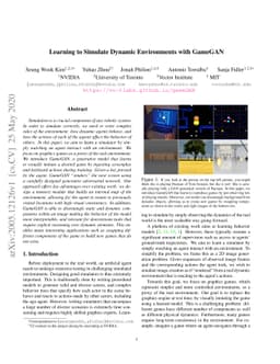 Learning to Simulate Dynamic Environments with GameGAN