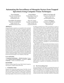 Automating the Surveillance of Mosquito Vectors from Trapped Specimens
  Using Computer Vision Techniques