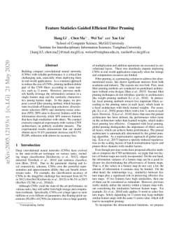 Feature Statistics Guided Efficient Filter Pruning