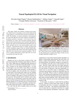 Neural Topological SLAM for Visual Navigation