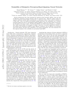 Trainability of Dissipative Perceptron-Based Quantum Neural Networks