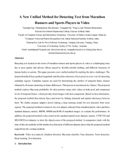 A New Unified Method for Detecting Text from Marathon Runners and Sports
  Players in Video