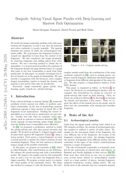 Deepzzle: Solving Visual Jigsaw Puzzles with Deep Learning andShortest
  Path Optimization