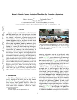 Keep it Simple: Image Statistics Matching for Domain Adaptation