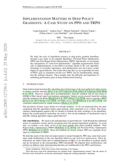 Implementation Matters in Deep Policy Gradients: A Case Study on PPO and
  TRPO