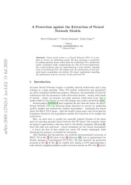 A Protection against the Extraction of Neural Network Models