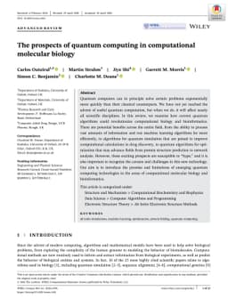 The prospects of quantum computing in computational molecular biology