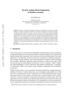 Towards Analogy-Based Explanations in Machine Learning