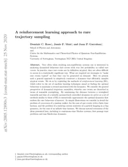 A reinforcement learning approach to rare trajectory sampling