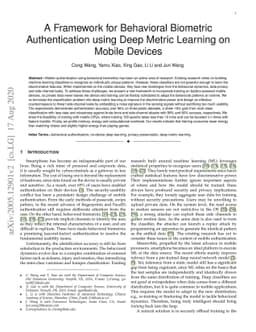 A Framework for Behavioral Biometric Authentication using Deep Metric
  Learning on Mobile Devices